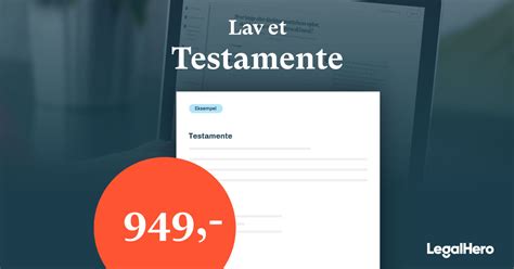 skabelon til testamente|Opret dit testamente med eller uden jurist